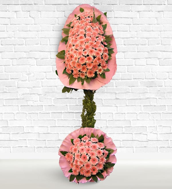 Pembe Çift Katlı Ayaklı Sepet